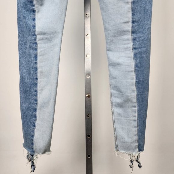 Blue Notes Blue Two Tone Denim Raw Hem Jeggings Size 34 - Picture 8 of 11